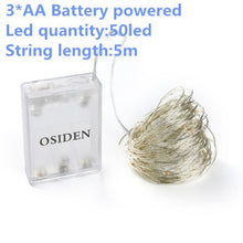 Load image into Gallery viewer, string light led garland 1m 2m 5m 10m USB battery powered outdoor Warm white/RGB festival wedding party decoration fairy light