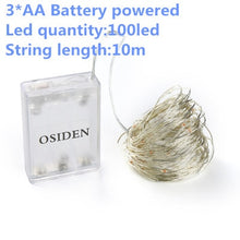 Load image into Gallery viewer, string light led garland 1m 2m 5m 10m USB battery powered outdoor Warm white/RGB festival wedding party decoration fairy light