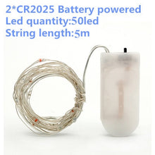 Load image into Gallery viewer, string light led garland 1m 2m 5m 10m USB battery powered outdoor Warm white/RGB festival wedding party decoration fairy light