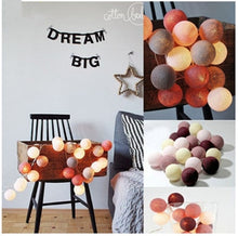 Load image into Gallery viewer, QYJSD 3M LED Cotton Ball Garland Lights String Christmas Xmas Outdoor Holiday Wedding Party Baby Bed Fairy Lights Decoration