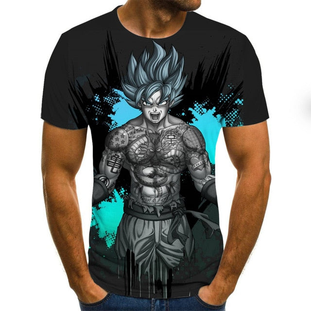 Summer New Dragon Ball Z 3D T Shirts Boy Tops Tees Unisex Short Sleeve Casual Japanese Anime T Shirts Plus Size XXS-6XL