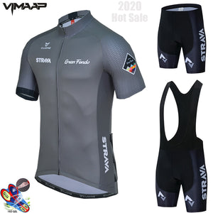 2020 New STRAVA Summer Cycling Jersey Set Breathable Team Racing Sport Bicycle Jersey Mens Cycling Clothing Short Bike Jersey NW