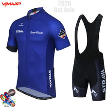 Load image into Gallery viewer, 2020 New STRAVA Summer Cycling Jersey Set Breathable Team Racing Sport Bicycle Jersey Mens Cycling Clothing Short Bike Jersey NW
