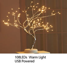 Load image into Gallery viewer, Night Light Home Decoration Bonsai Style Party Cherry Tree Shape LED Light DIY Firework Christmas Gift Plants Switch Copper
