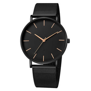 Minimalist Men Fashion Ultra Thin Watches Simple Men Business Stainless Steel Mesh Belt Quartz Watch Relogio Masculino