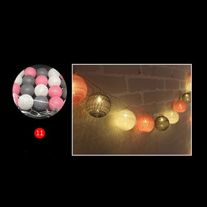 QYJSD 3M LED Cotton Ball Garland Lights String Christmas Xmas Outdoor Holiday Wedding Party Baby Bed Fairy Lights Decoration